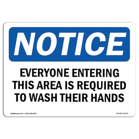 SignMission OSHA Notice Signs - Everyone Entering This Area is Required | Decal | Protect Your Business, Work Site, Warehouse | ?Made in The USA, Landscape